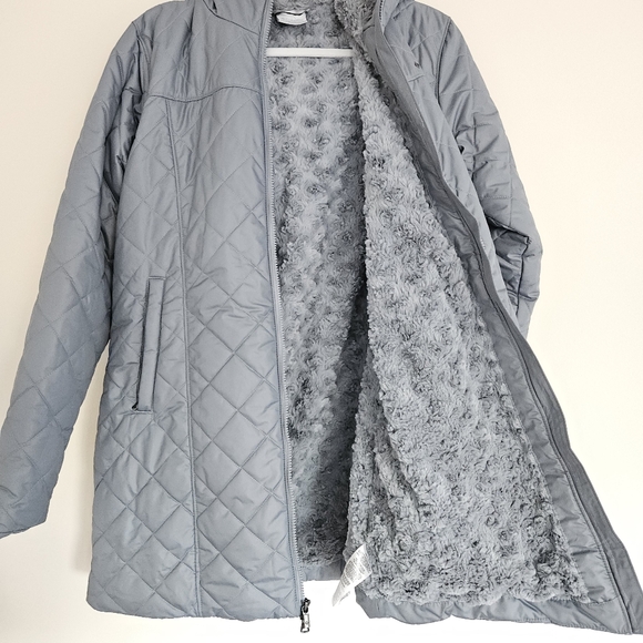 Columbia Winter Jacket Coat Quilted Gray Size L Large Copper Crest™ Long - Picture 4 of 6